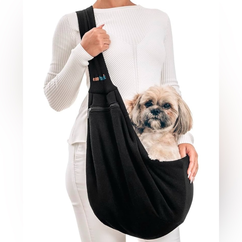 NEW BUDDYTASTIC Dog Sling Carrier for Small Dogs Puppies up to 15# Black